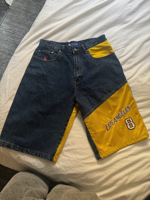 B.B Jeans "Los Angeles 8" Kobe Denim x Jersey Hybrid Shorts