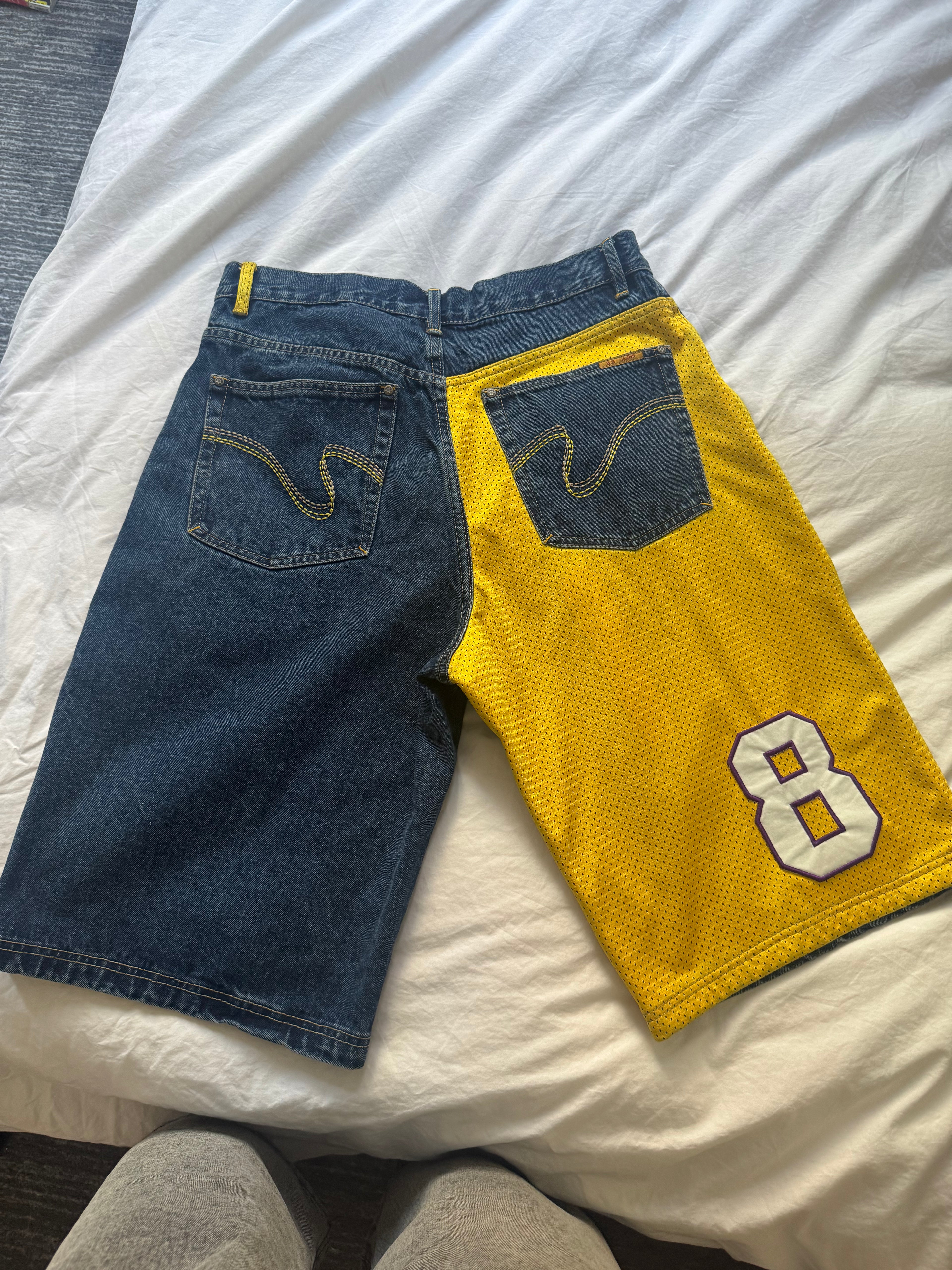 B.B Jeans "Los Angeles 8" Kobe Denim x Jersey Hybrid Shorts