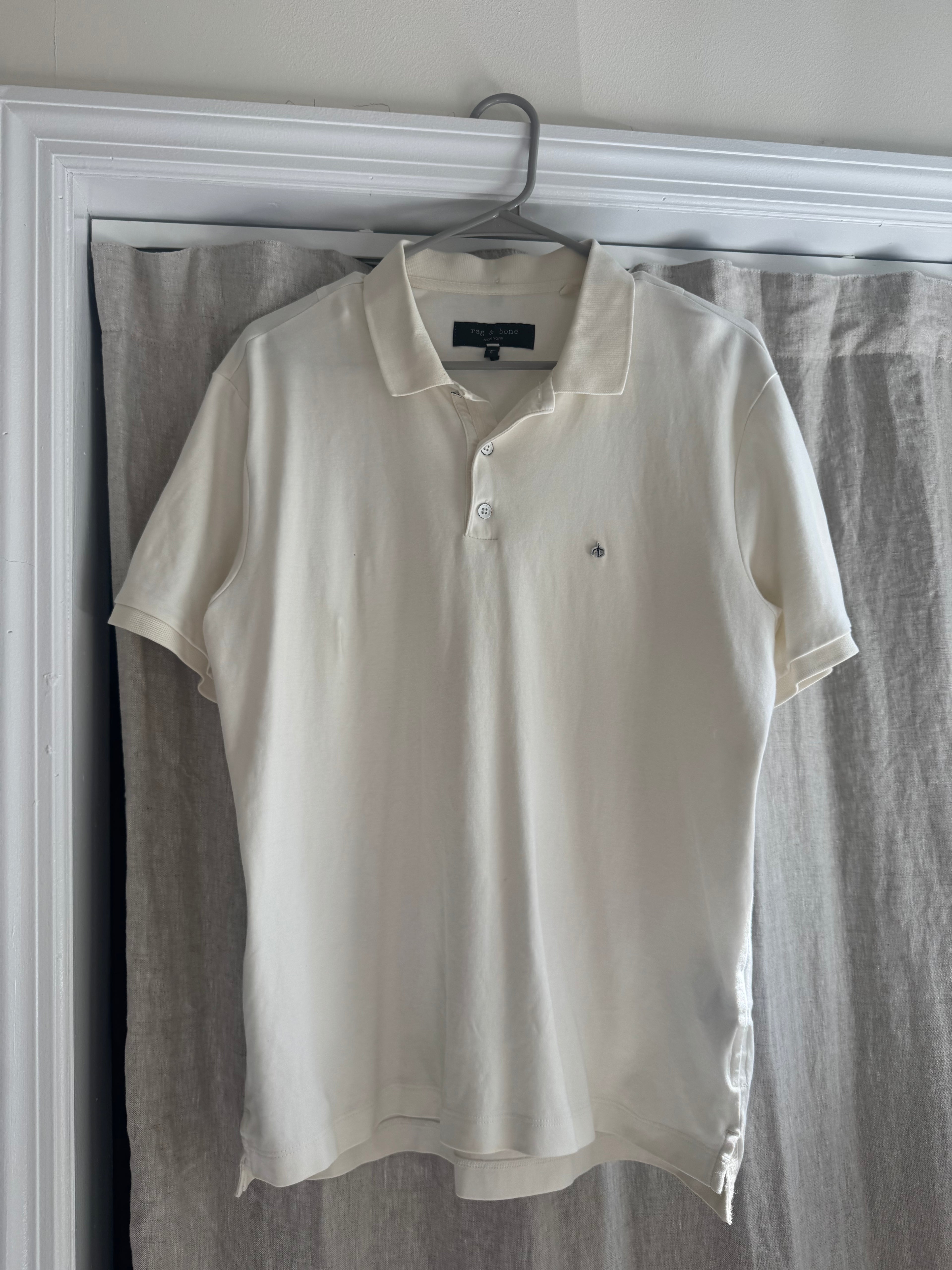 Rag and Bone Cream Polo Short-Sleeve T-Shirt