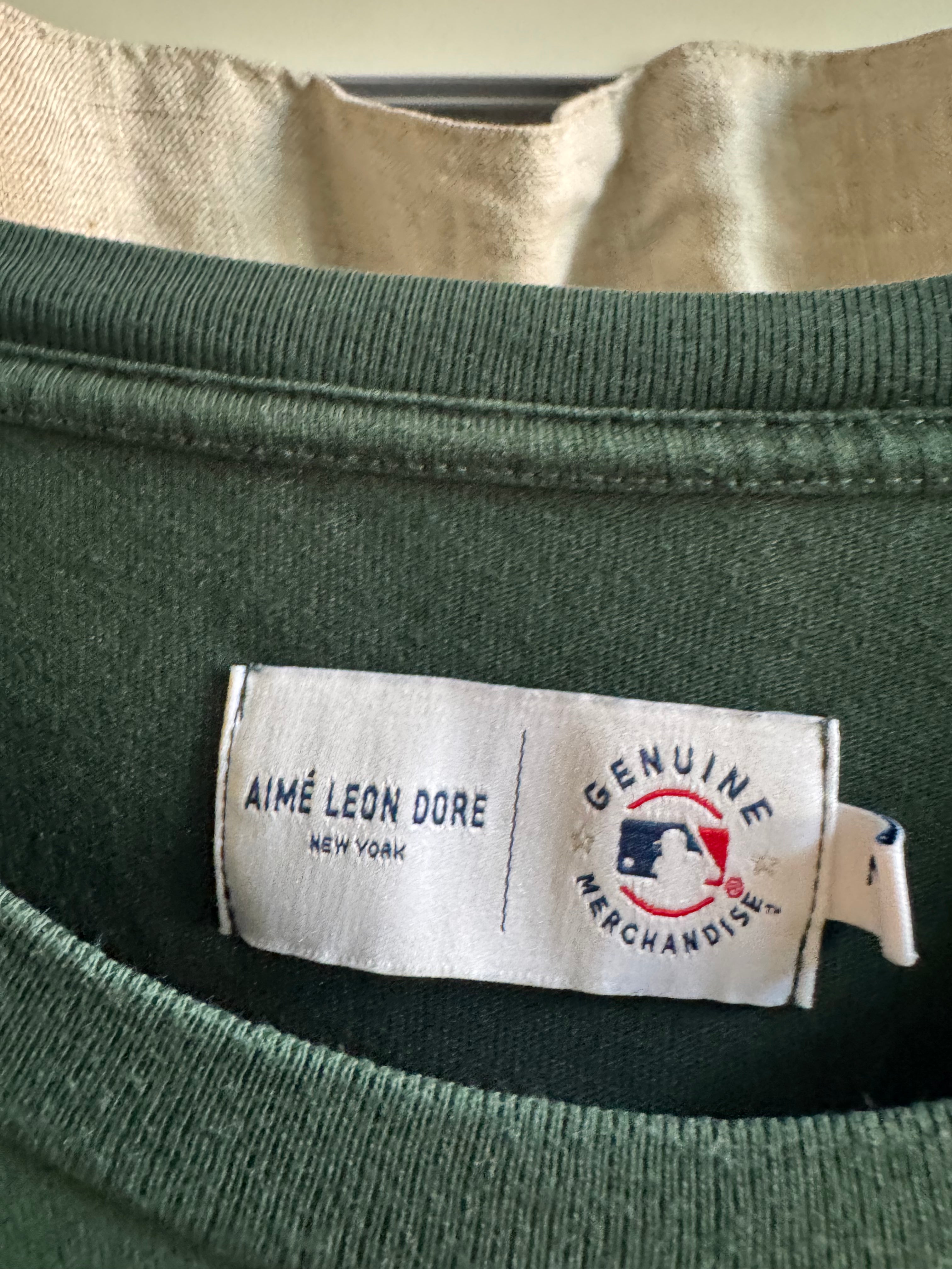 Aimé Leon Dore x MLB New York Yankees Pocket Tee — Forest Green